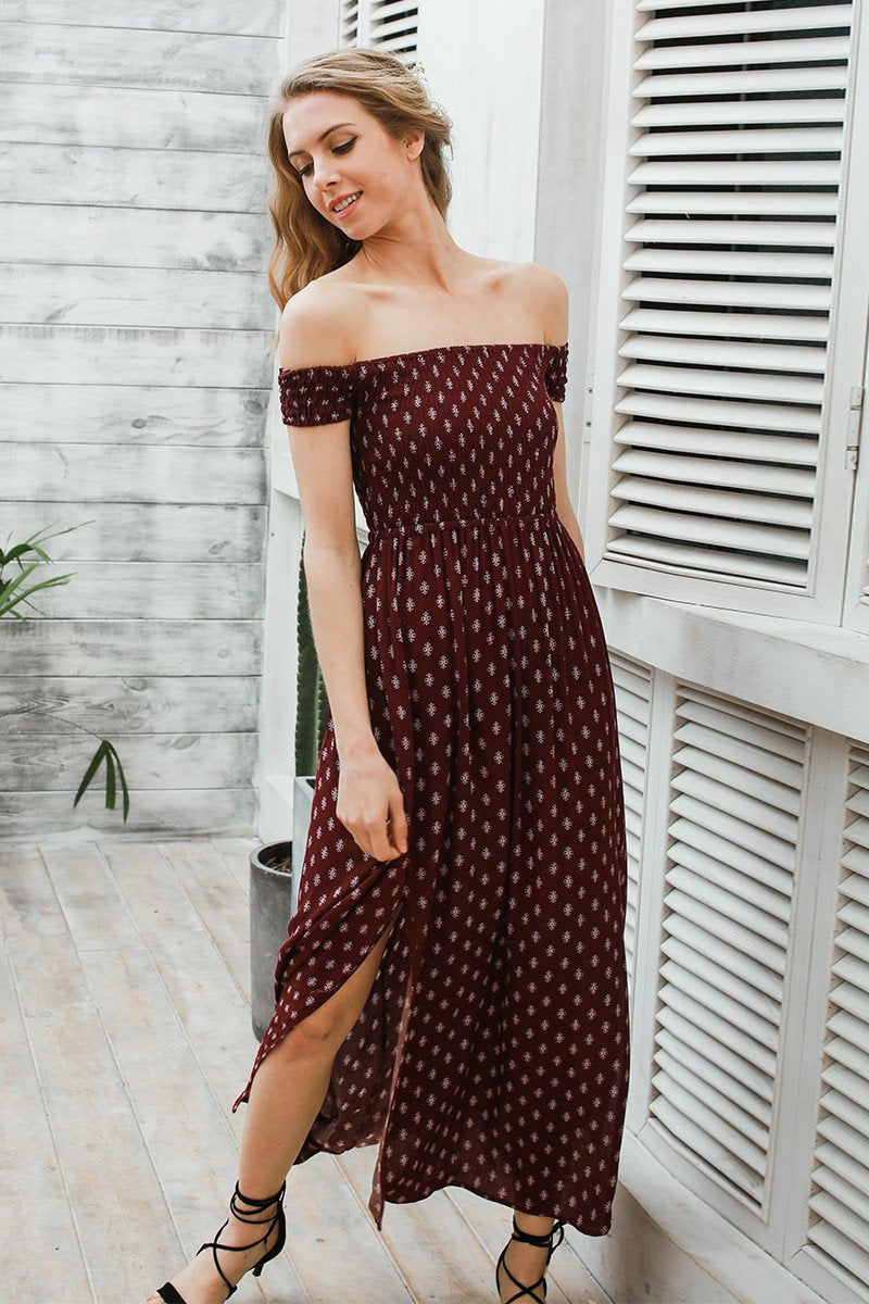 MC Vintage Style Boho Print Maxi Dress